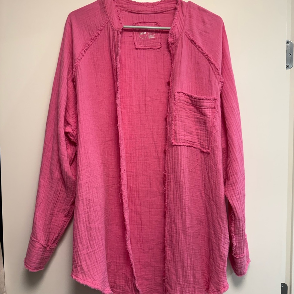 Aerie Vibrant Pink Textured Top